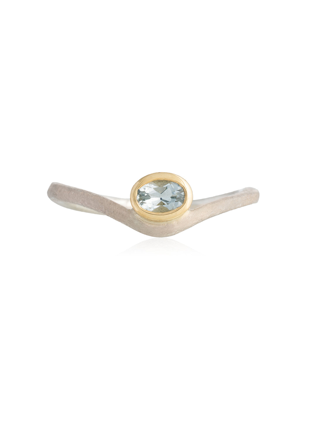 Anillo Triangu Aguamarina