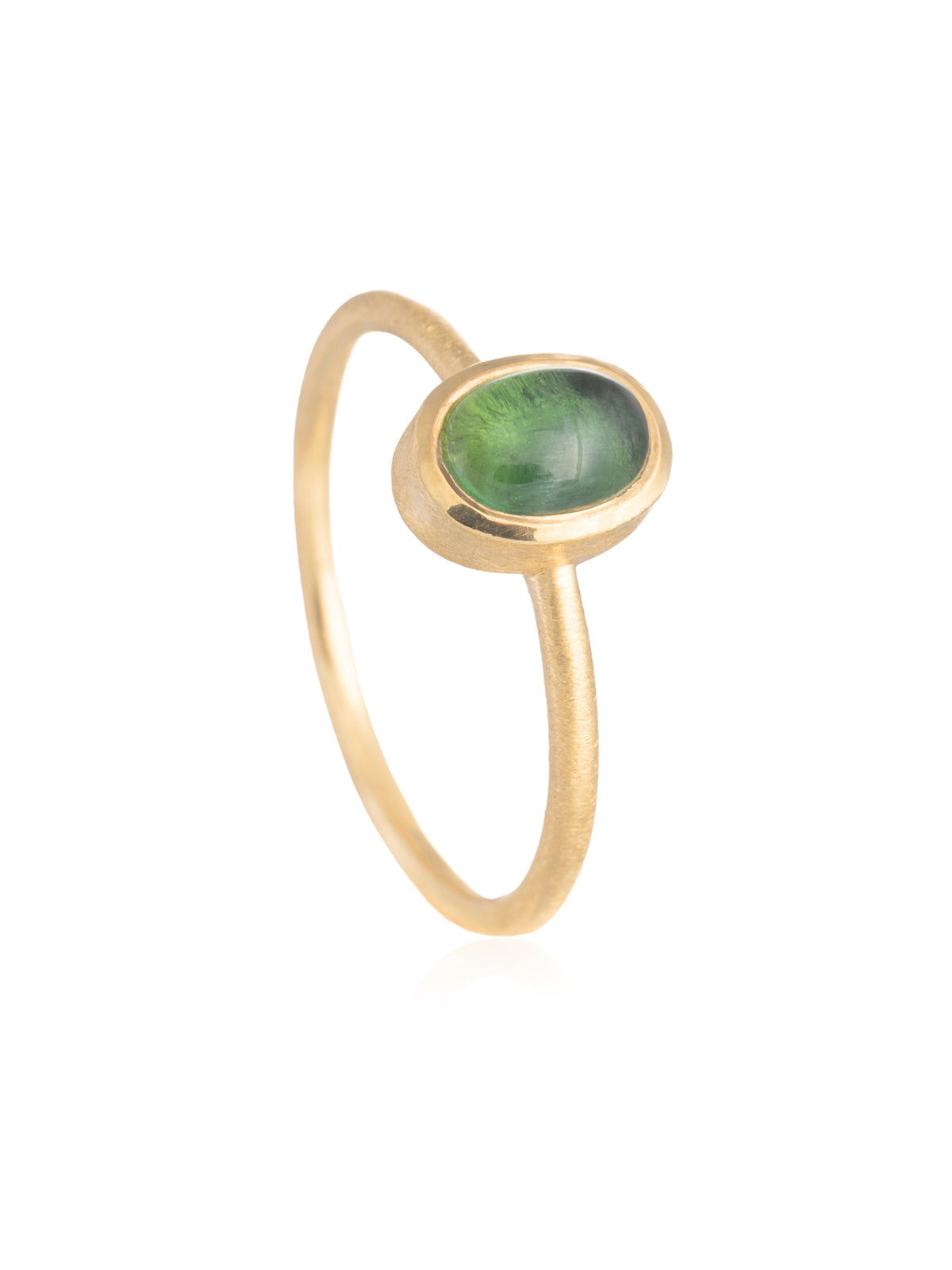 Anillo Harri Turmalina Verde Ovalada Oro