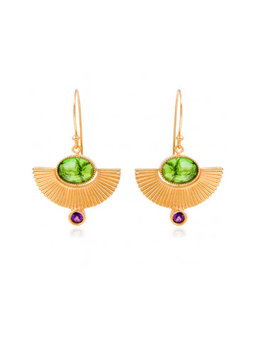 Pendientes Egypt M Peridoto y Amatista