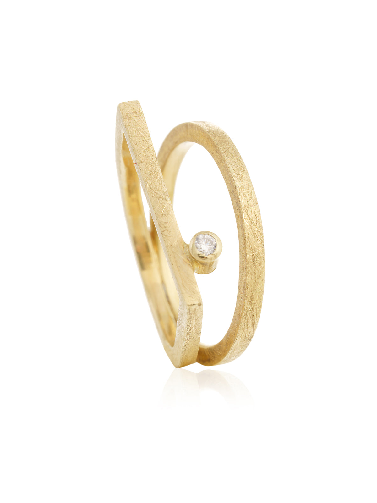 Anillo Cuadrado y Redondo Oro