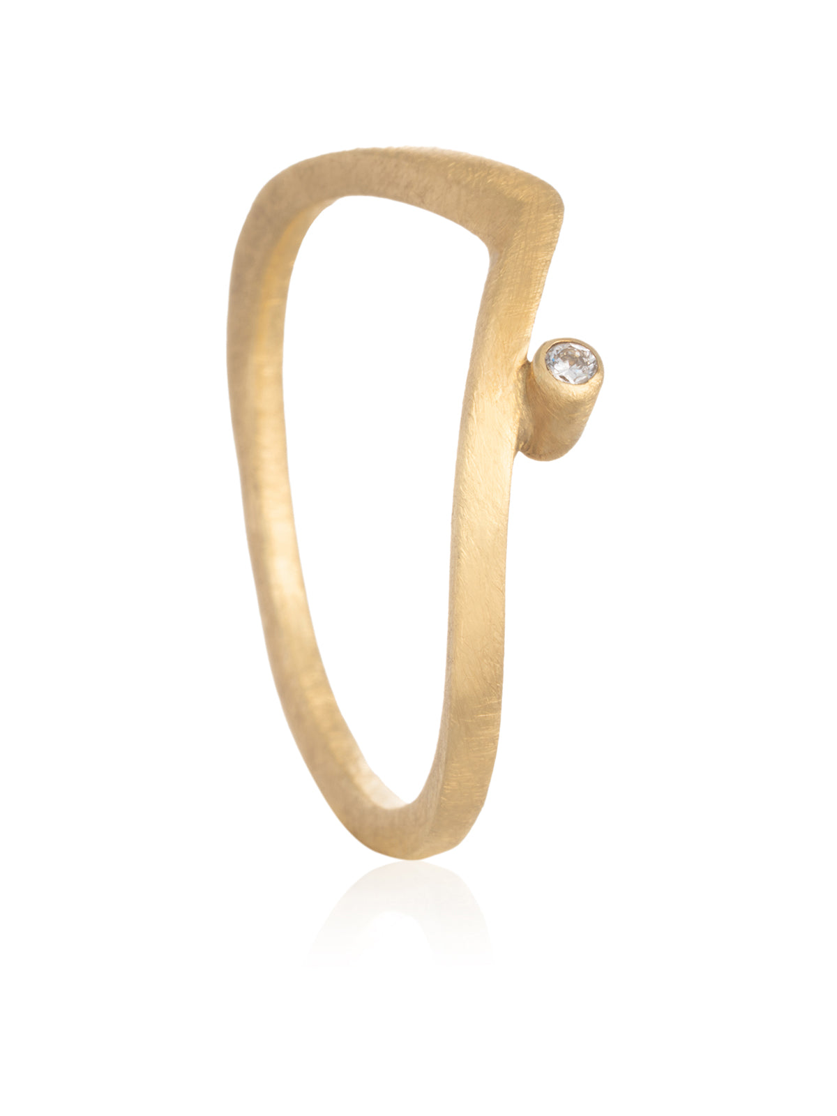 Anillo Triangu Diamante Oro