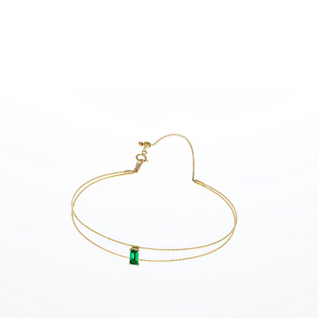 Pulsera Doble Piedra Verde