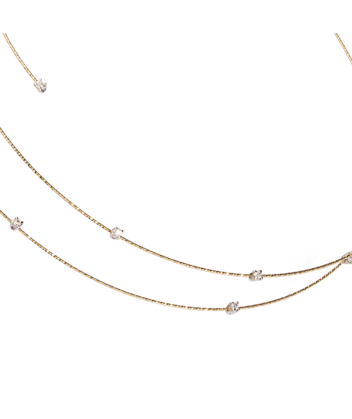 Collar abierto hilo oro 8 piedras