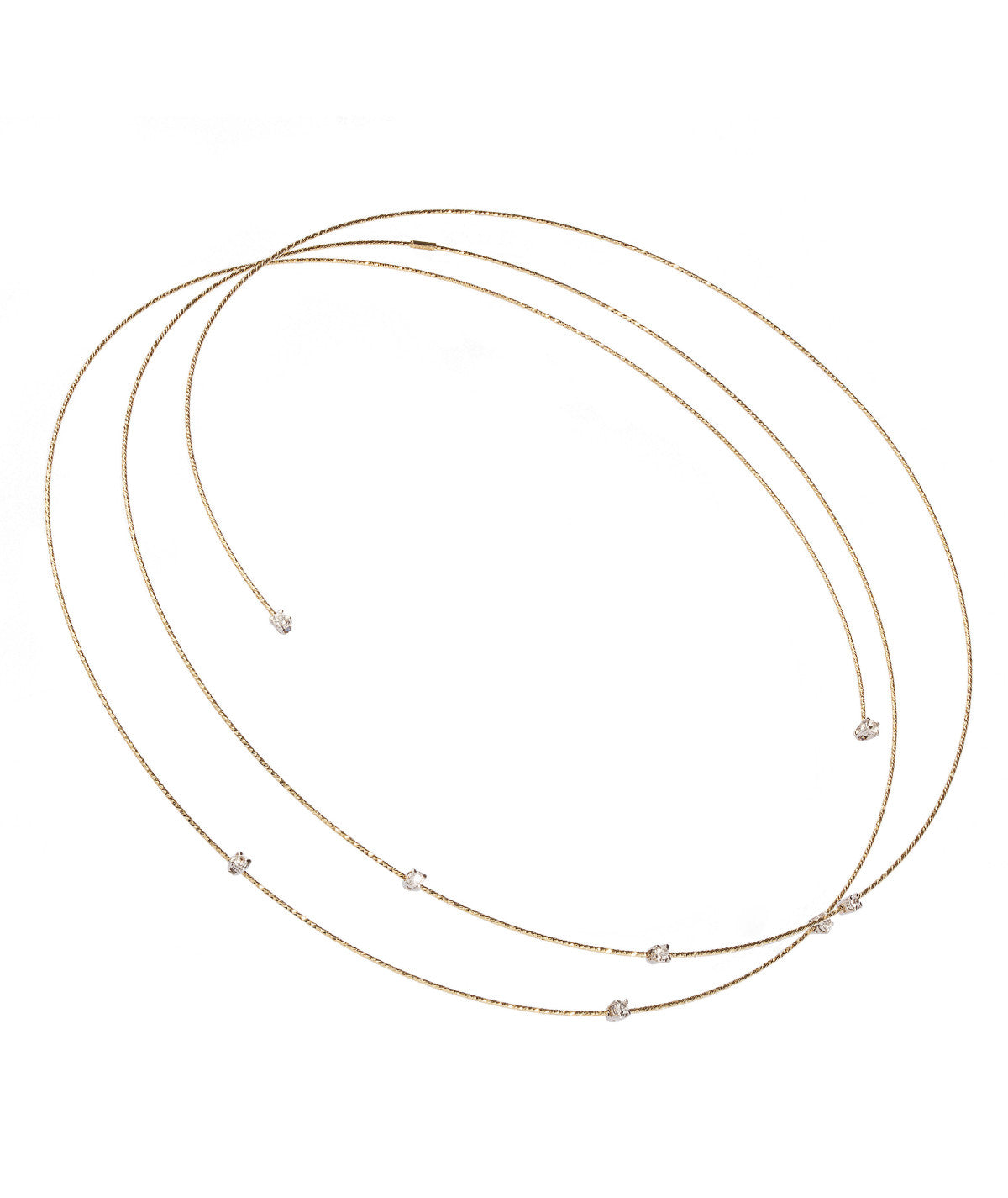 Collar abierto hilo oro 8 piedras