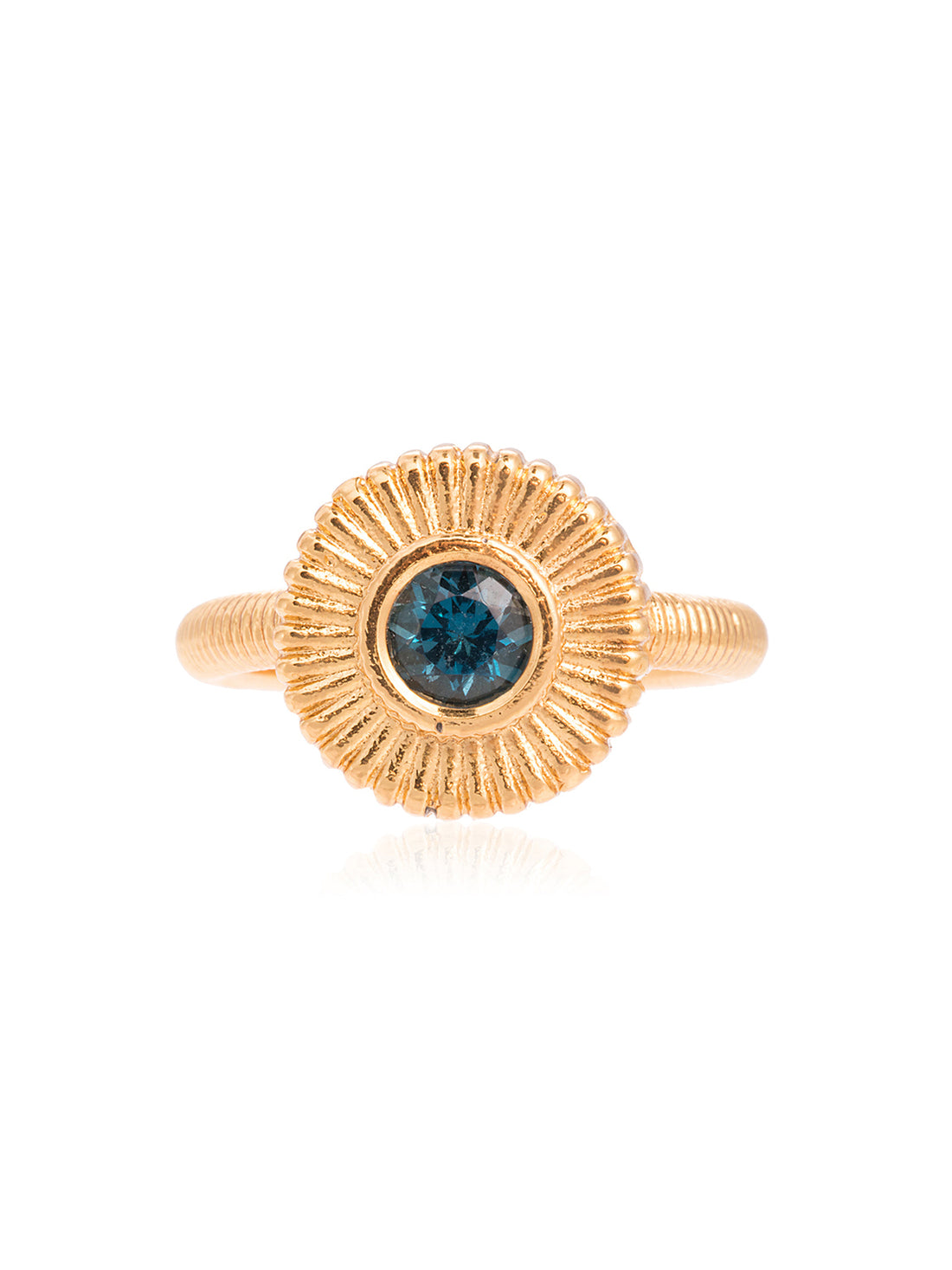 Anillo Simetric Dorado Topacio