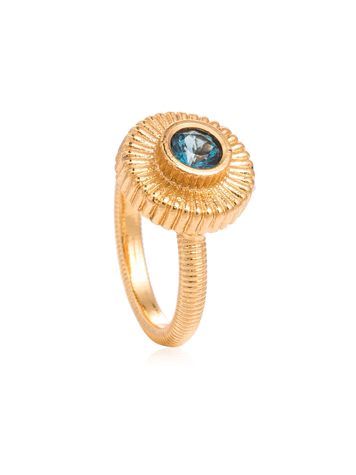 Anillo Simetric Dorado Topacio