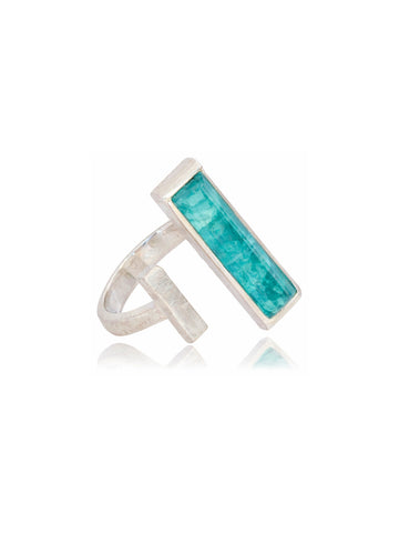 Anillo Makila Baguette Aguamarina