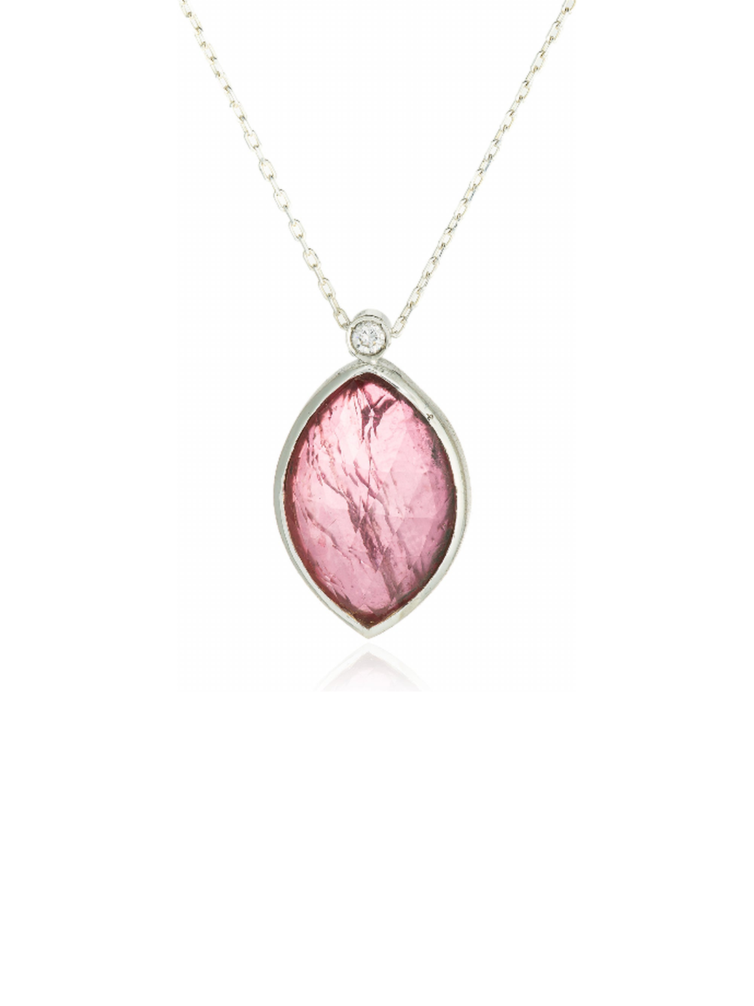 Collar Turmalina Rosa Navete