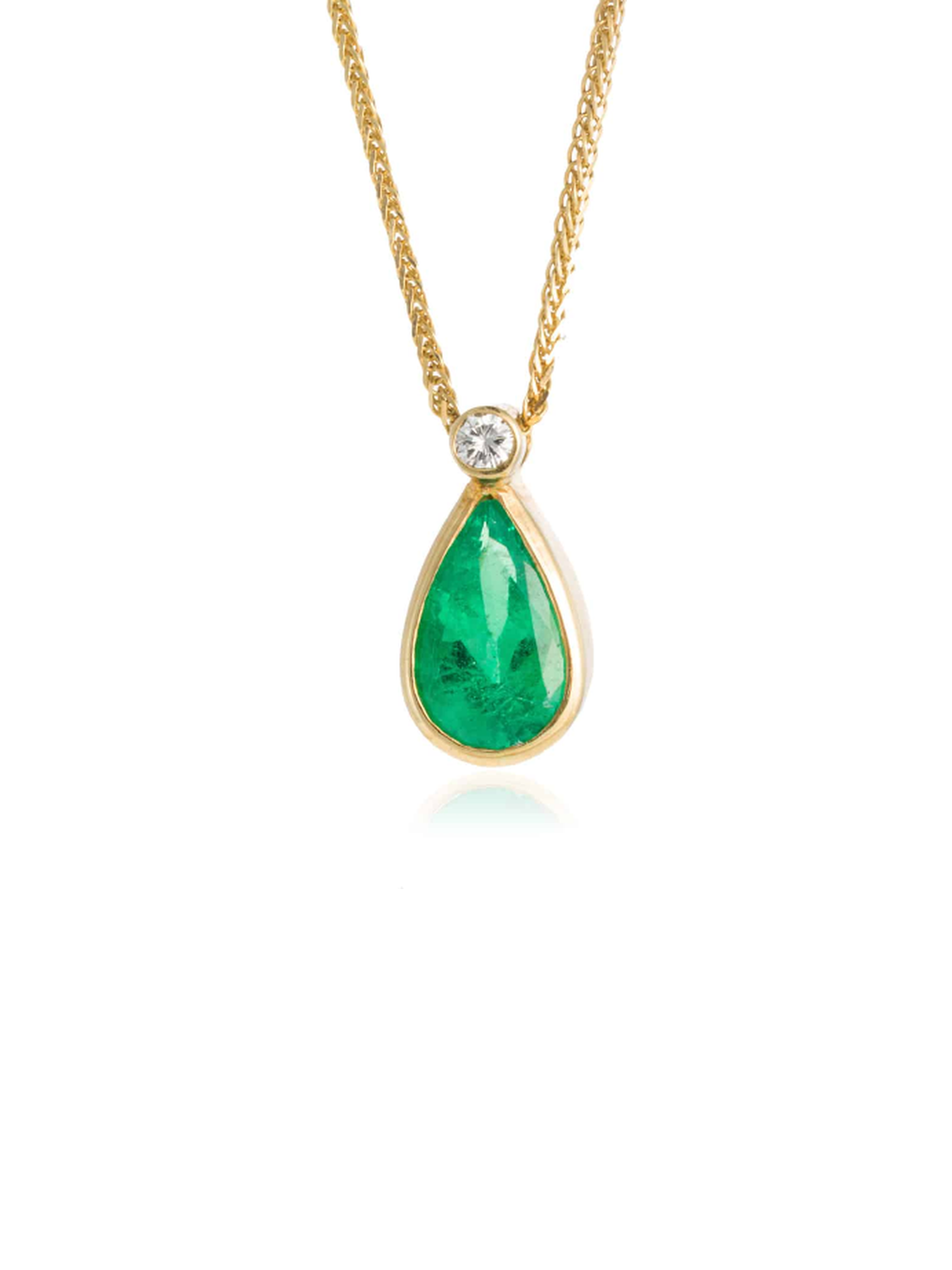 Colgante Esmeralda Lágrima Diamante Grande