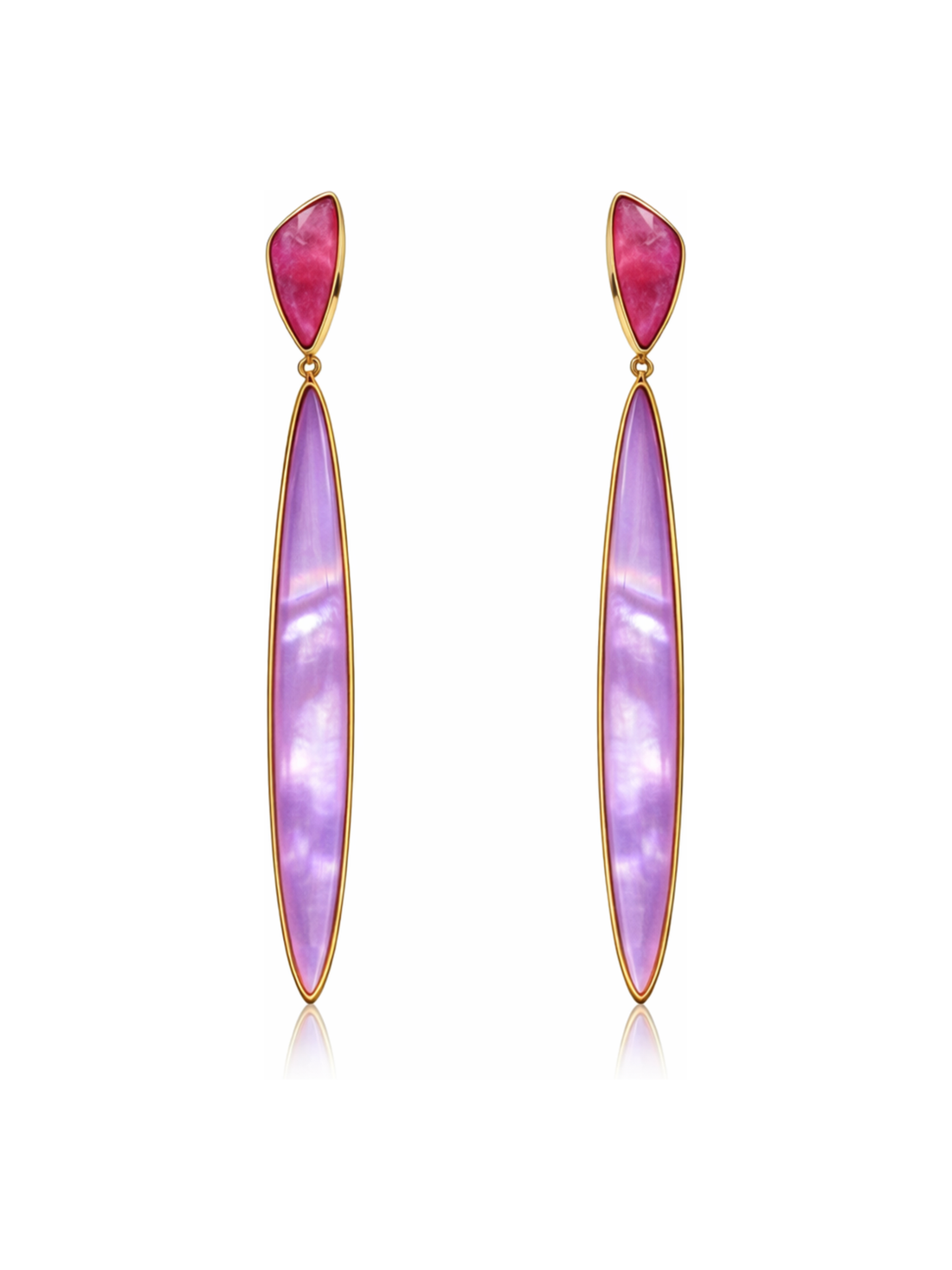 Pendientes Bikoitza Turmalina Rosa
