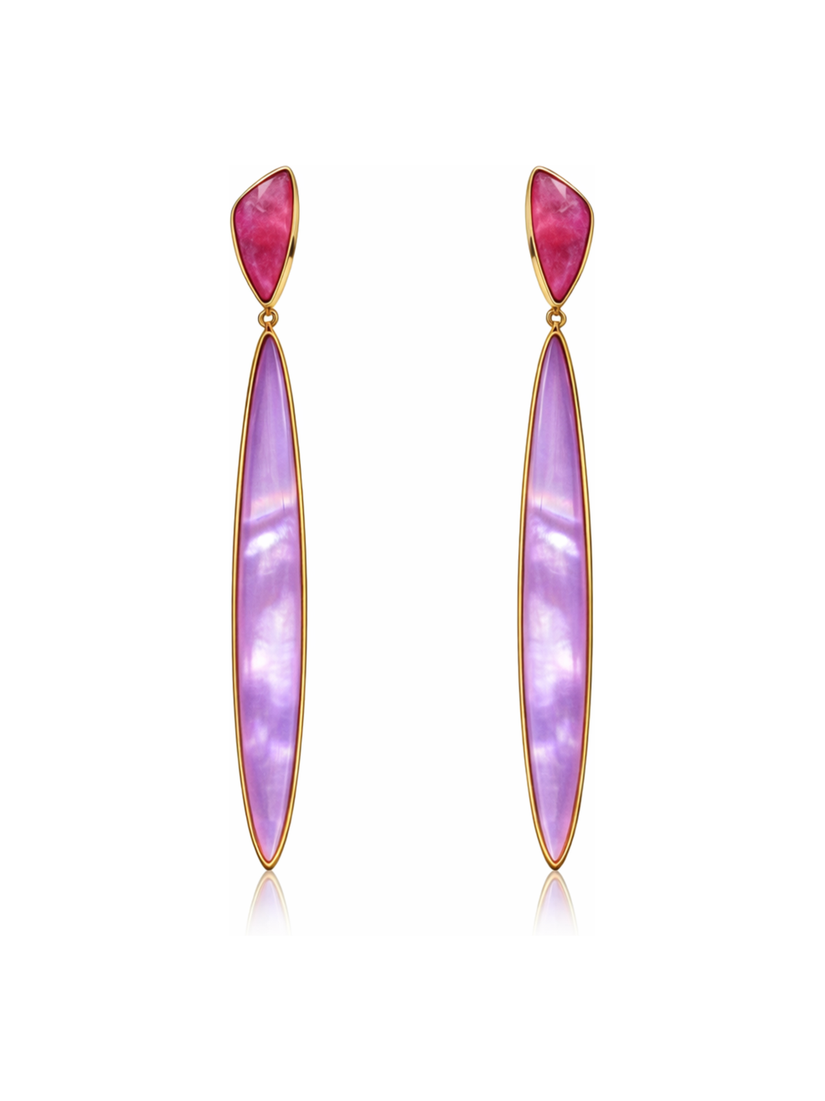 Pendientes Bikoitza Turmalina Rosa