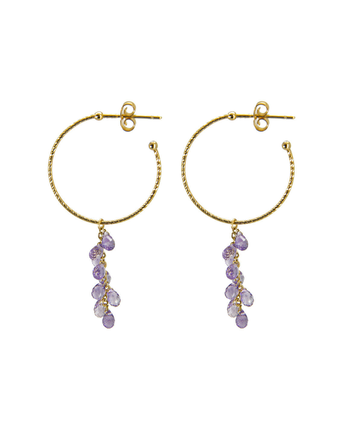 Pendientes Aros Simples con Amatistas