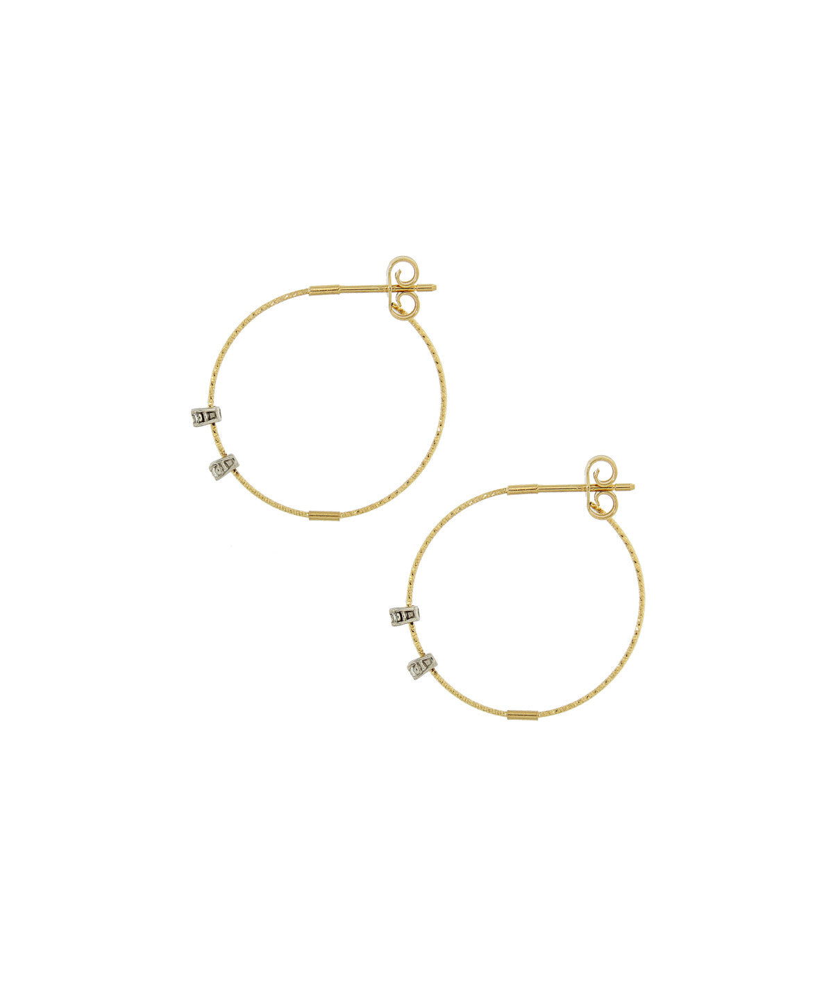 Pendientes Aros Simples 2 Piedras