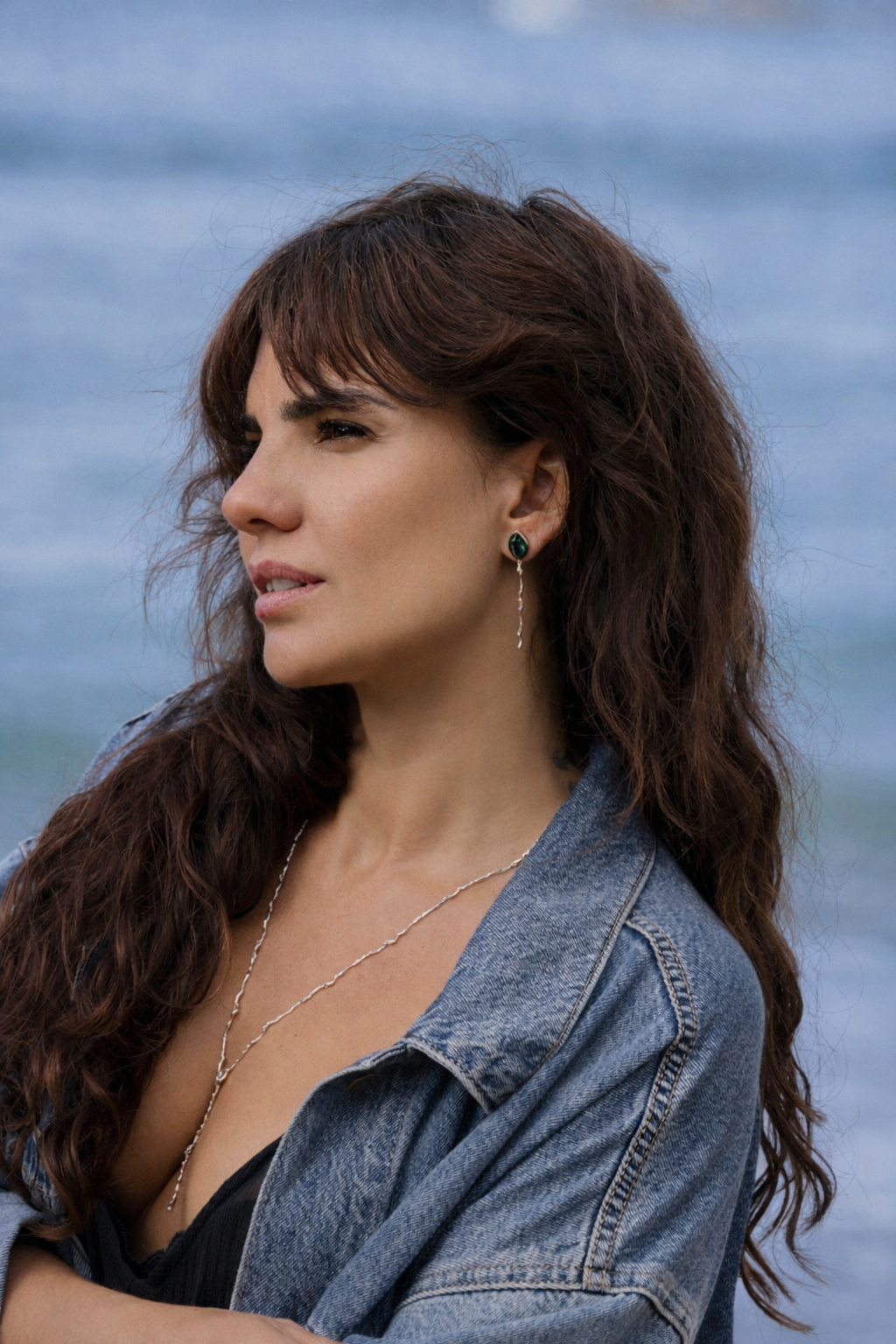Pendientes Adar Wave Turmalina Verde