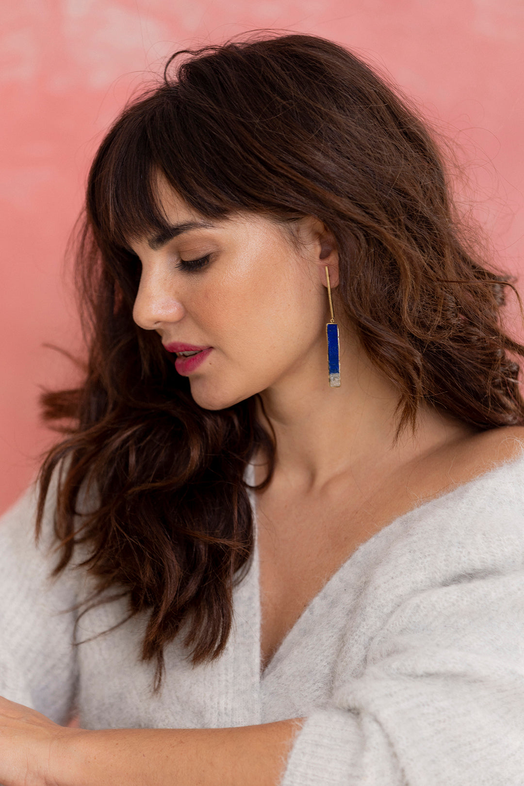 Pendientes Makila Lapislazuli Baguette