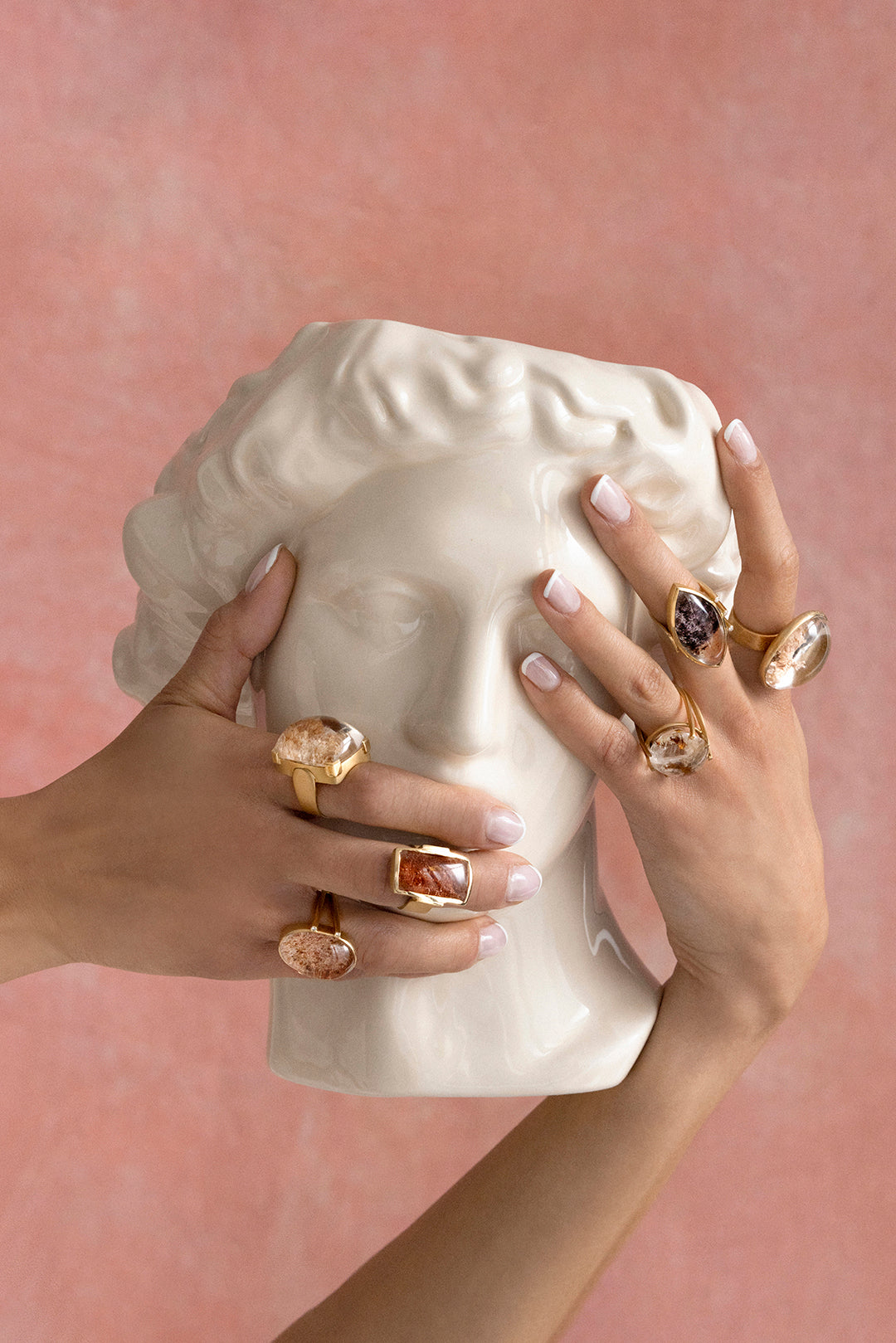 Anillo Cuarzo Lodo Dos Garritas Oro