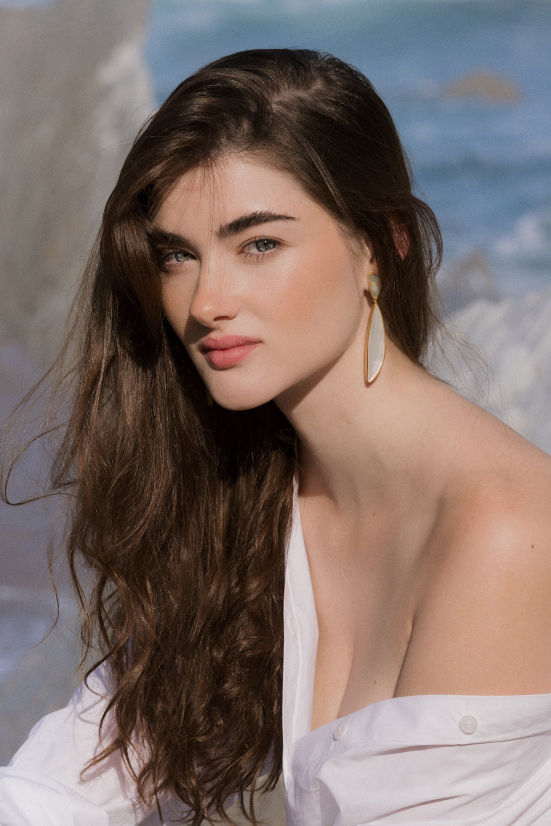 Pendientes Trillón Aguamarina y Nácar