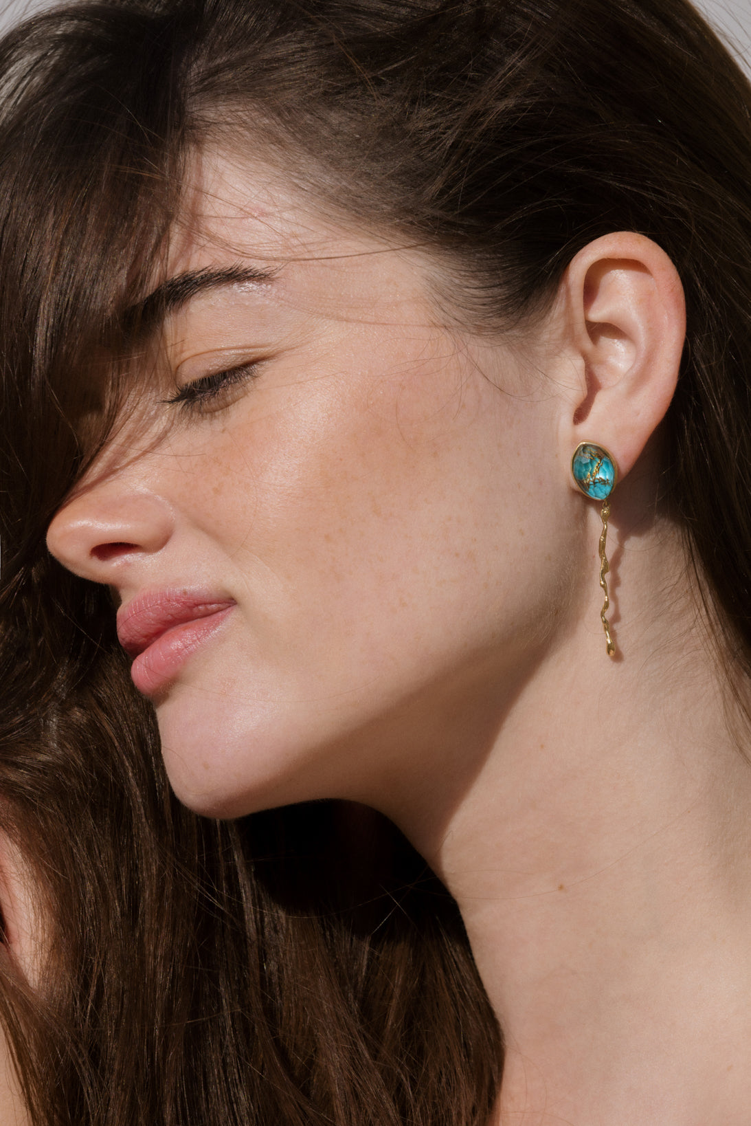 Pendientes Adar Invertido Navete Turquesa Mosaico