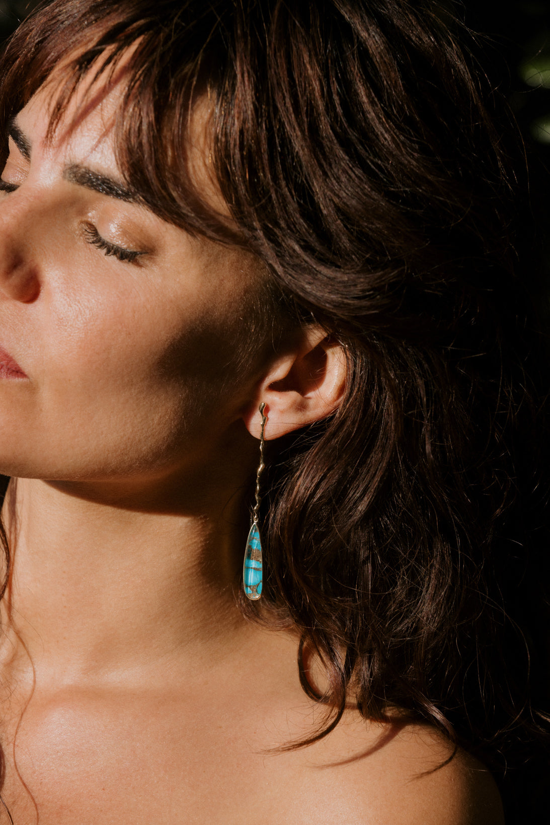 Pendientes Adar Gota Turquesa Mosaico