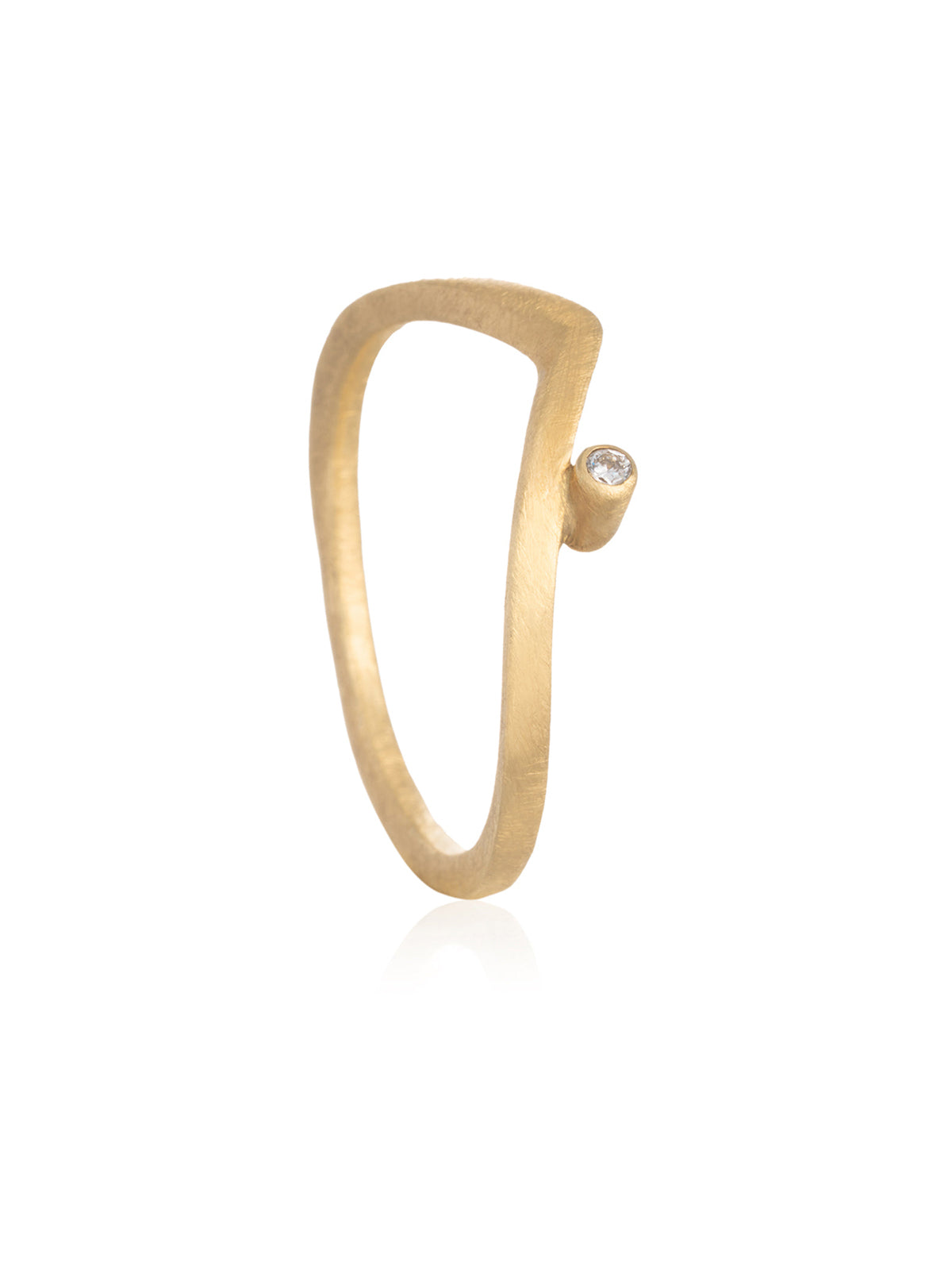 Anillo Triangu Diamante Oro