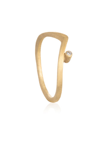 Anillo Triangu Diamante Oro