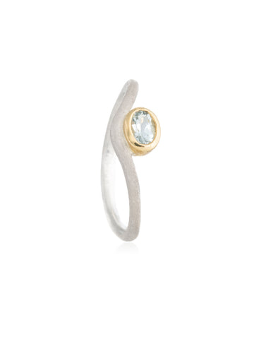 Anillo Triangu Aguamarina