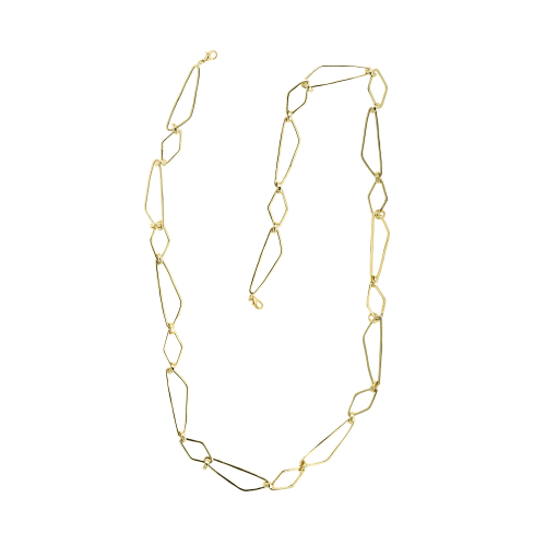Collar esteka rombos y anillas - Collares de Plata Joyas Artesanales Únicas
