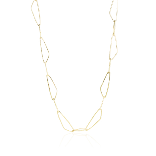 Collar esteka rombos dorados - Collares de Plata Joyas Artesanales Únicas